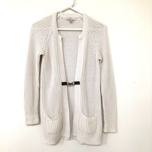 Chunky Knit Cardigan ~ Ann Taylor Loft ~ Metal Hardware Clasp ~ XSP